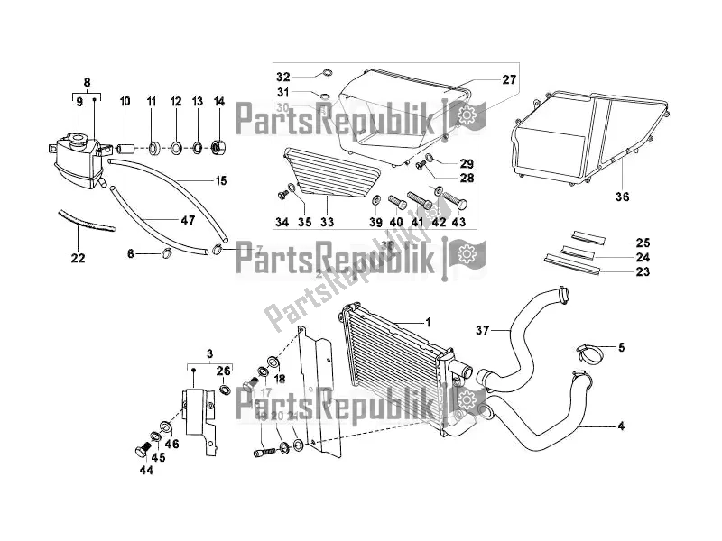 All parts for the Cooling System of the APE Calessino 422 2007 - 2012