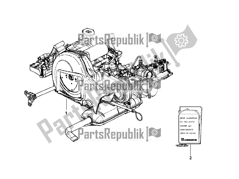 All parts for the Engine, Assembly of the APE Calessino 422 2007 - 2012