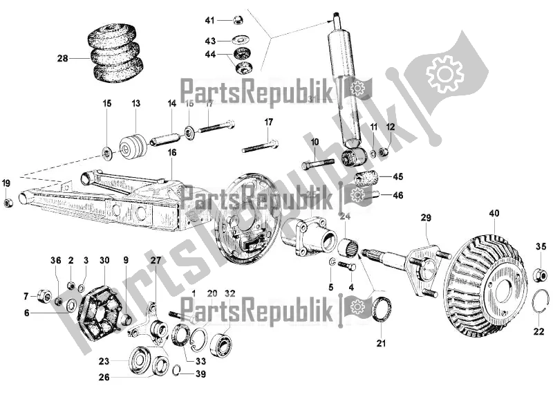 All parts for the Rear Suspension - Shock Absorber/s of the APE Calessino 422 2007 - 2012