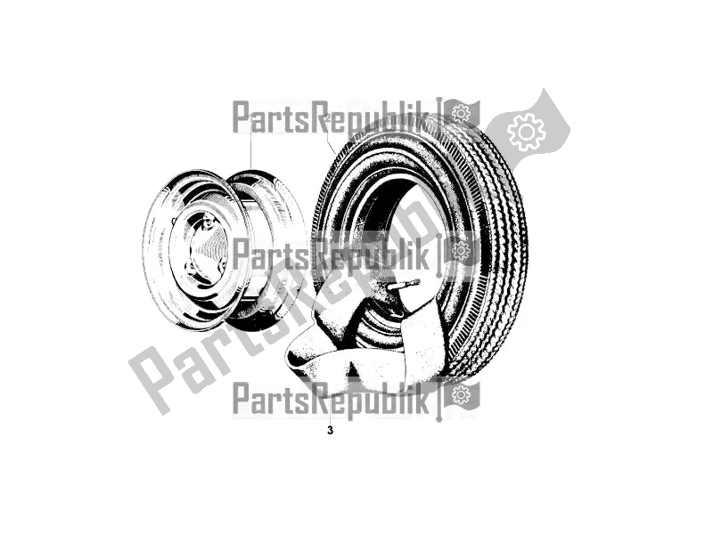 All parts for the Rear Wheel of the APE Calessino 422 2007 - 2012