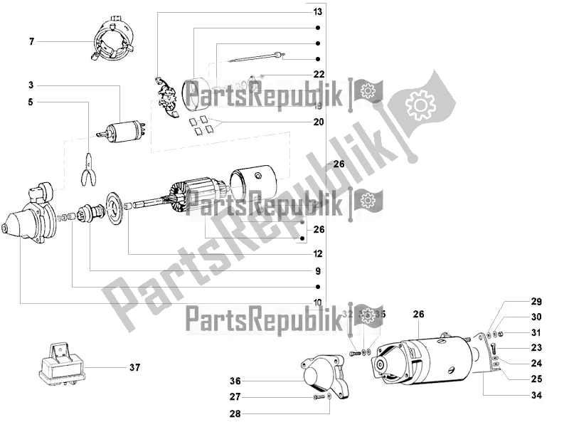 All parts for the Stater - Electric Starter of the APE Calessino 422 2007 - 2012