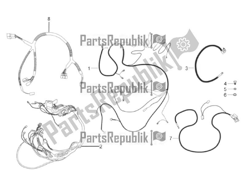 All parts for the Main Cable Harness of the APE Calessino 200 2013 - 2022