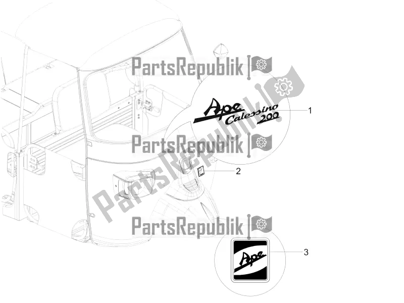 Todas las partes para Placas - Emblemas de APE Calessino 200 2013 - 2022