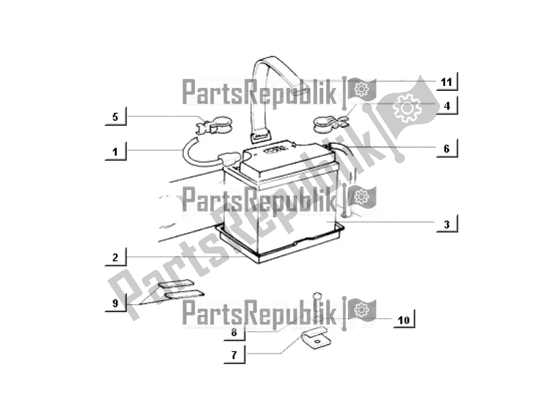 All parts for the Battery of the APE MIX 50 CC 2T C 80 1998 - 2008