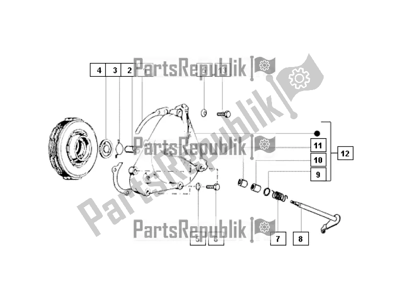 All parts for the Clutch Cover of the APE MIX 50 CC 2T C 80 1998 - 2008