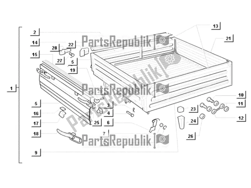 Toutes les pièces pour le Component Parts Of The Frame (open Box Body) du APE MIX 50 CC 2T C 80 1998 - 2008