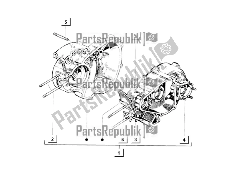 All parts for the Cranckcase, Assy of the APE MIX 50 CC 2T C 80 1998 - 2008