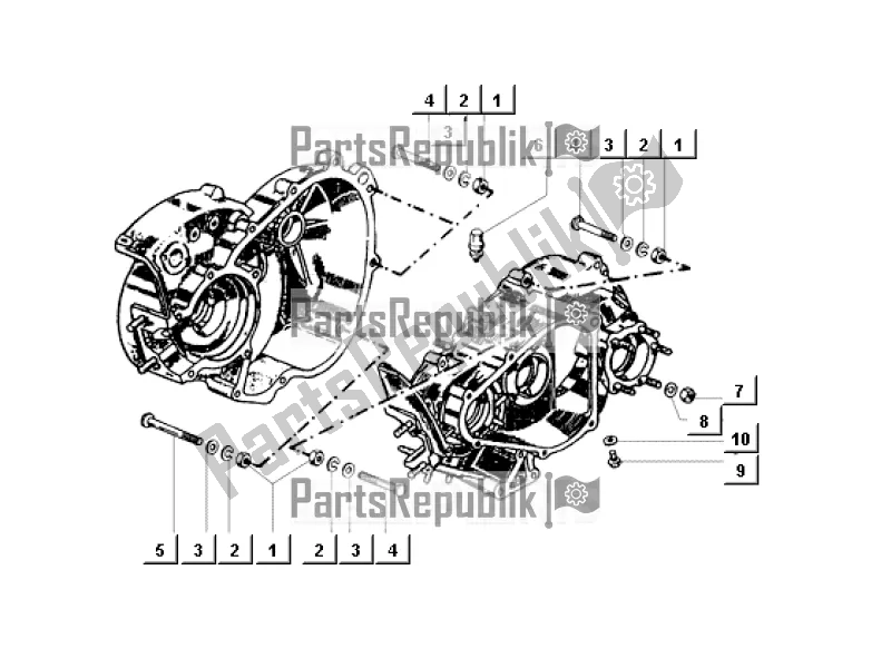 All parts for the Crankcase Fasteners of the APE MIX 50 CC 2T C 80 1998 - 2008