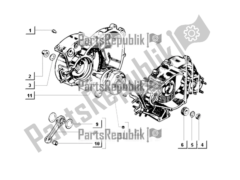 All parts for the Crankshaft of the APE MIX 50 CC 2T C 80 1998 - 2008