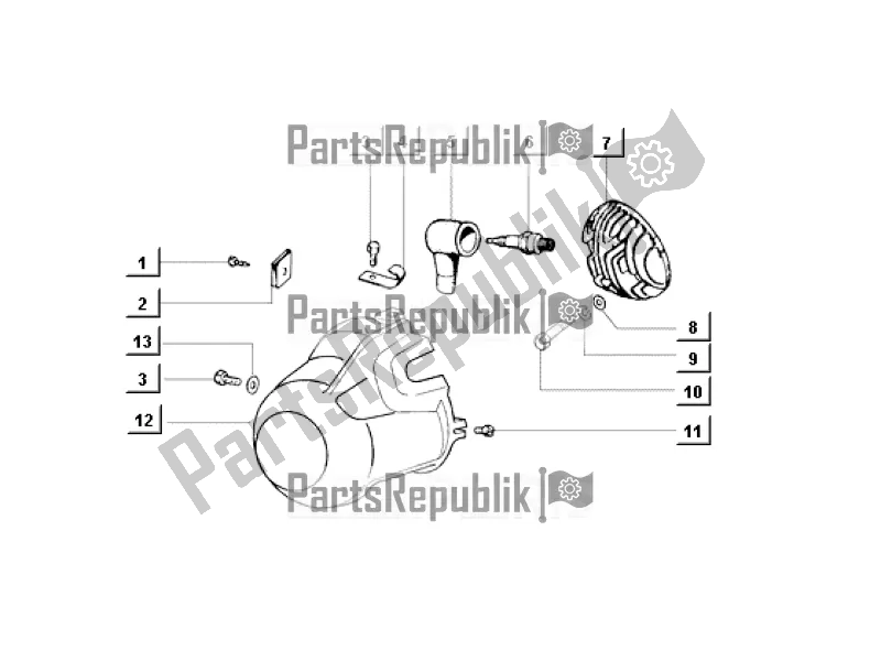 Tutte le parti per il Cylinder Head - Cooling Hood del APE MIX 50 CC 2T C 80 1998 - 2008