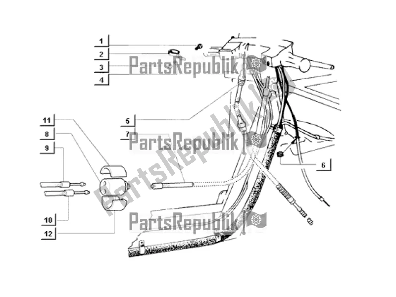 Tutte le parti per il Front Brake And Throttle Cables del APE MIX 50 CC 2T C 80 1998 - 2008