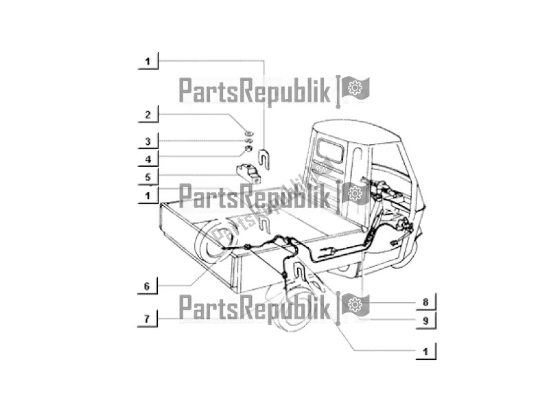 Tutte le parti per il Hydraulic Brake System del APE MIX 50 CC 2T C 80 1998 - 2008
