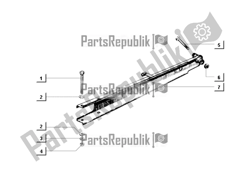 All parts for the Rear Suspension Arm of the APE MIX 50 CC 2T C 80 1998 - 2008