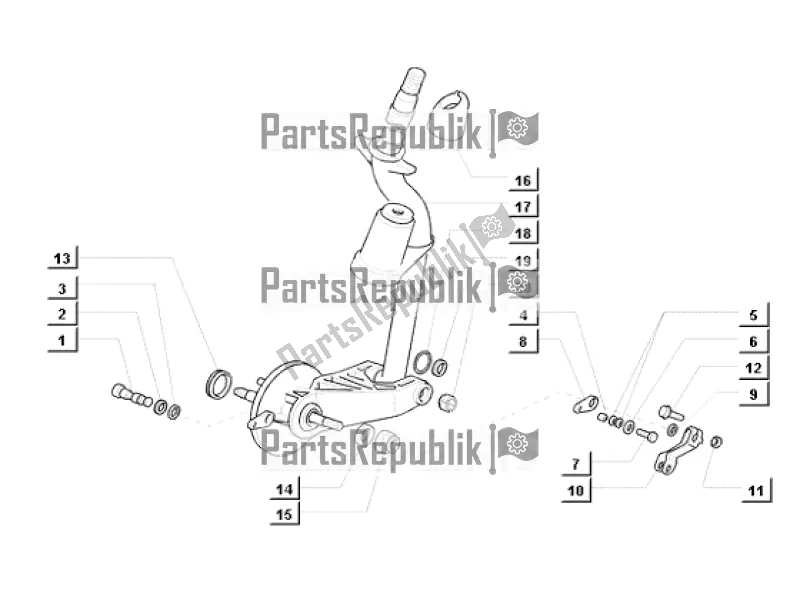 All parts for the Steering Column of the APE MIX 50 CC 2T C 80 1998 - 2008