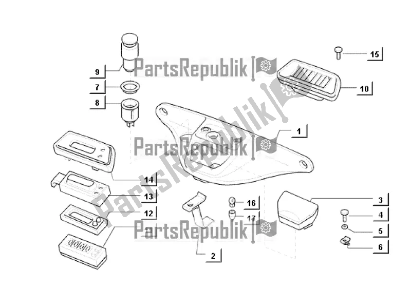 Wszystkie części do Upper Central Dashboard APE MIX 50 CC 2T C 80 1998 - 2008