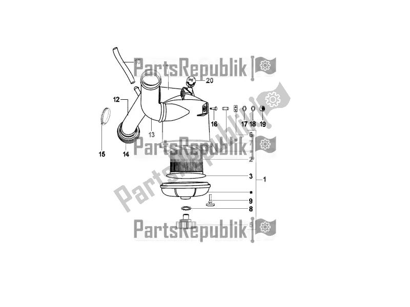 Alle onderdelen voor de Luchtfilter van de APE MP 601 Classic 422 2006 - 2007