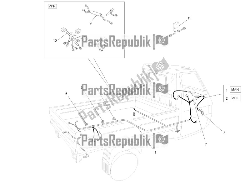 All parts for the Main Cable Harness of the APE TM 703 220 2008 - 2022