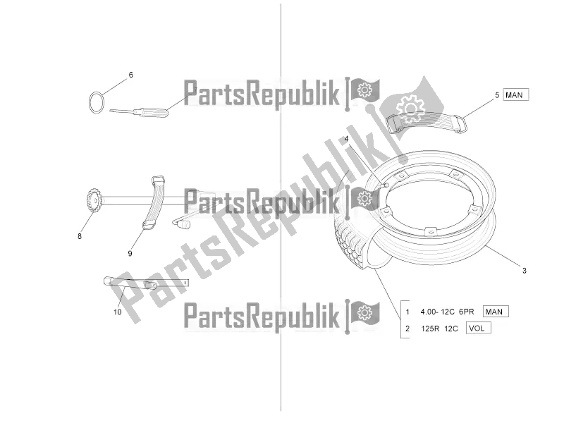 All parts for the Spare Wheel of the APE TM 703 220 2008 - 2022