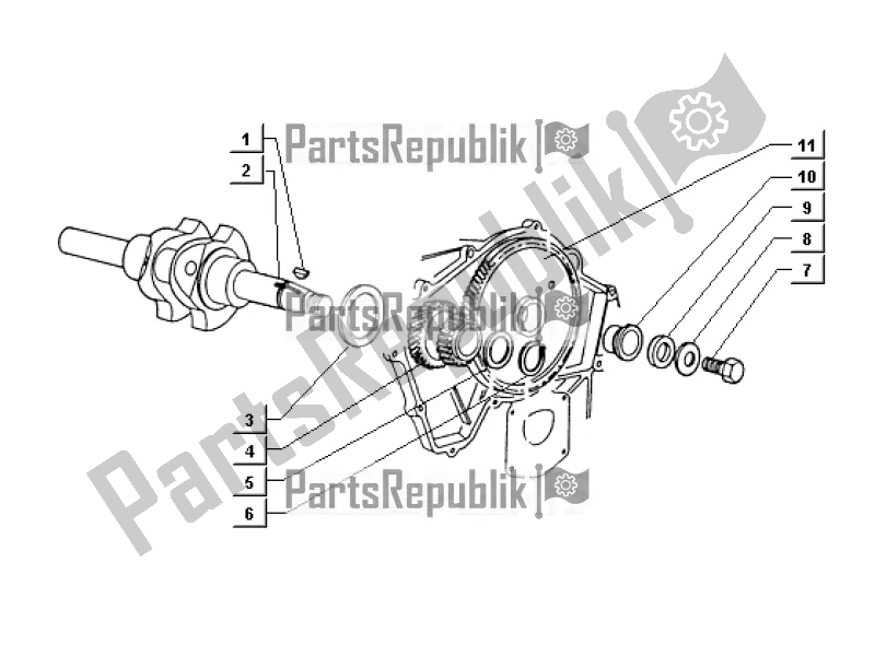 All parts for the Crankshaft-clutch Drive Gear of the APE TM 703 Diesel 422 CC 420 1997 - 2004