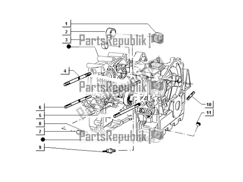 All parts for the Crankcase of the APE TM 703 Diesel FL2 422 CC 1997 - 2004