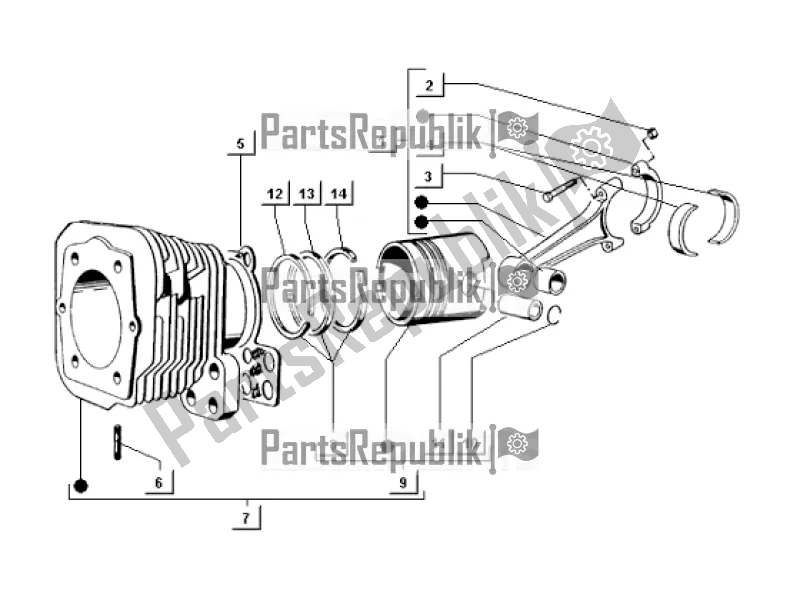 Alle onderdelen voor de Cylinder-piston-wrist Spin-connecting Rod van de APE TM 703 Diesel FL2 422 CC 1997 - 2004