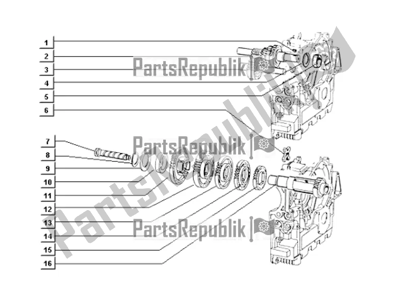 All parts for the Gear Group (handlebars) of the APE TM 703 Diesel FL2 422 CC 1997 - 2004