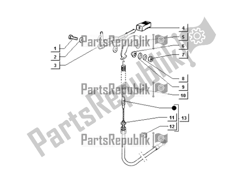 Todas as partes de Reverse Gear Control Transmission (handlebars) do APE TM 703 Diesel FL2 422 CC 1997 - 2004