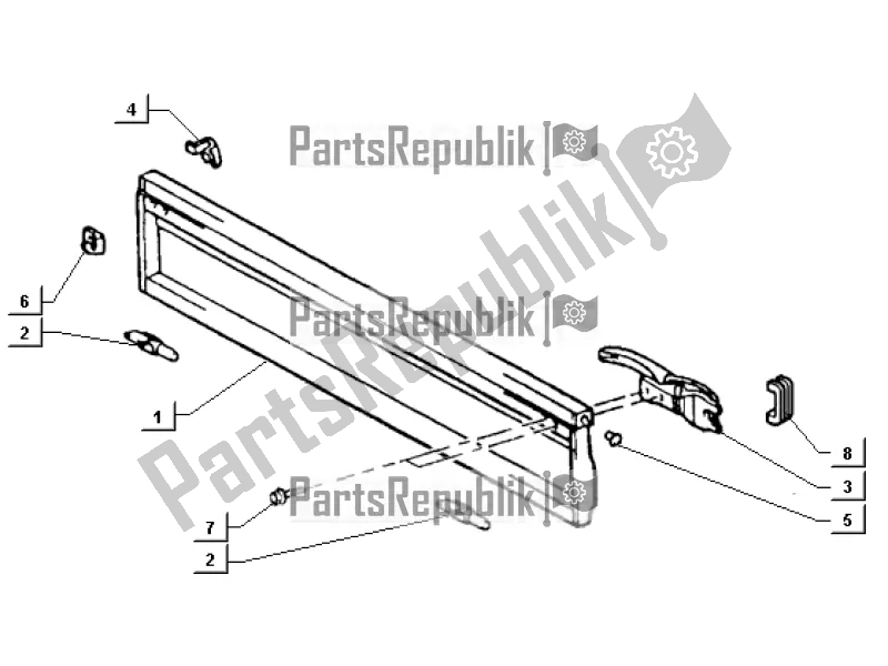 All parts for the Tailgate of the APE TM 703 Diesel FL2 422 CC 1997 - 2004