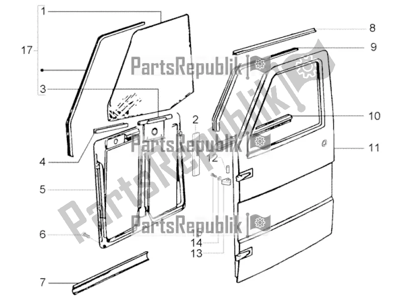 All parts for the Cabin Door of the APE TM 703 Diesel LCS 422 CC 2005 - 2022