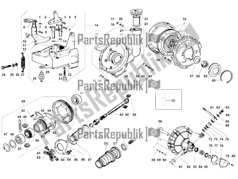 All parts for the Gearbox - Differential Gear - Axle Shaft - Clutch (4-gear Version) of the APE TM 703 Diesel LCS 422 CC 2005 - 2022