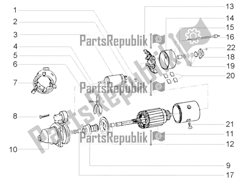 All parts for the Starting Motor of the APE TM 703 Diesel LCS 422 CC 2005 - 2022