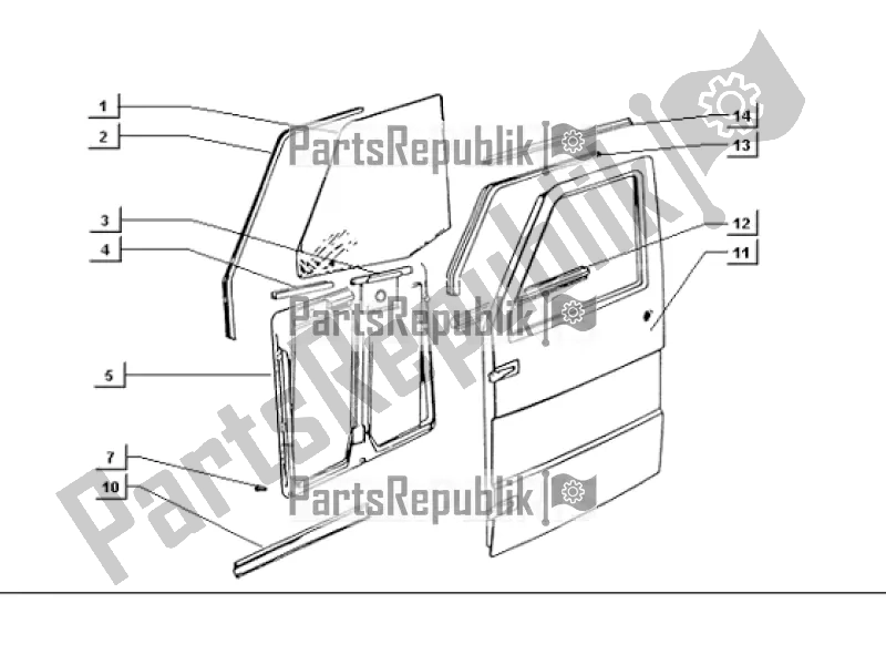 Alle onderdelen voor de Cabin Doors van de APE TM 703 FL2 220 CC 2T 1999 - 2004