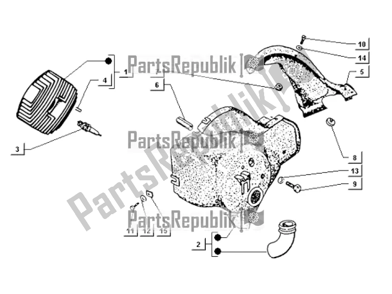 Alle onderdelen voor de Cylinder Head-cooling Hood van de APE TM 703 FL2 220 CC 2T 1999 - 2004