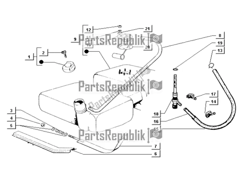 All parts for the Fuel Tank of the APE TM 703 FL2 220 CC 2T 1999 - 2004