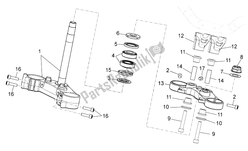 Tutte le parti per il Timone del Aprilia Dorsoduro 750 ABS 2008