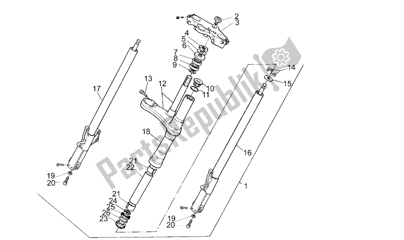 Alle Teile für das Vordergabel des Aprilia RS 125 1995