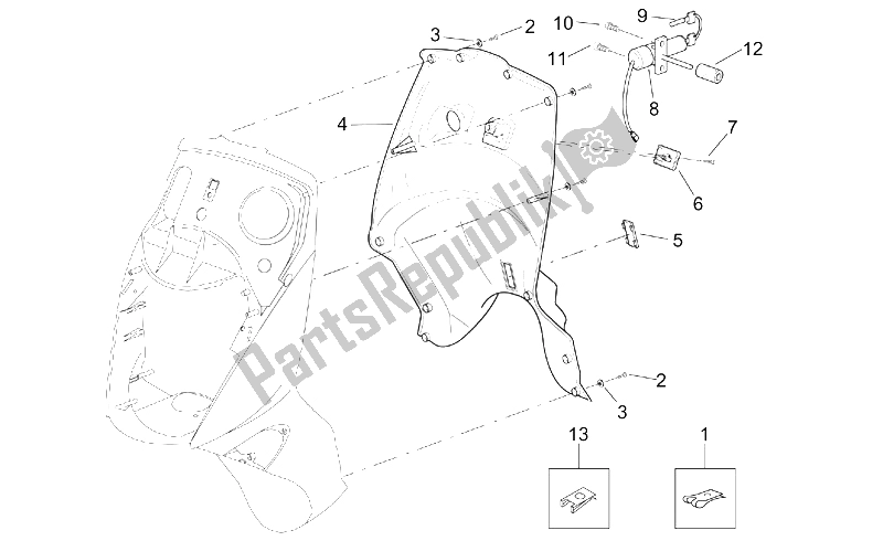 Tutte le parti per il Corpo Anteriore - Scudo Interno del Aprilia Leonardo 125 150 1999