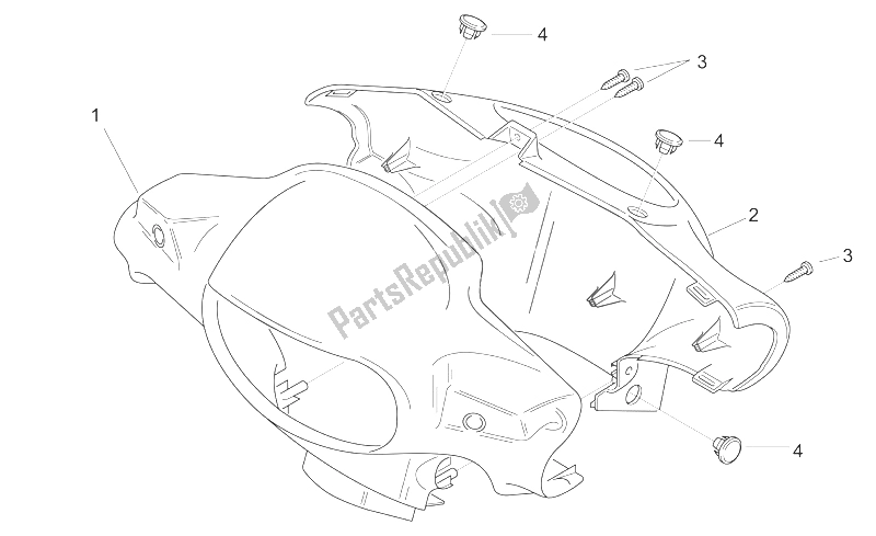 Toutes les pièces pour le Corps Avant I - Support De Phare du Aprilia Scarabeo 50 2T E2 ENG Piaggio 2005