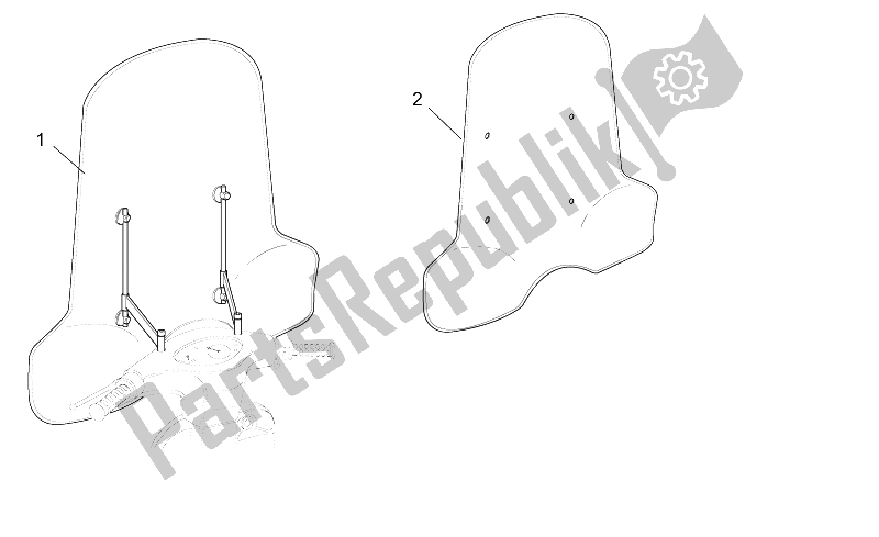 Alle onderdelen voor de Acc. - Windschermen van de Aprilia Scarabeo 50 2T ENG Minarelli 1999