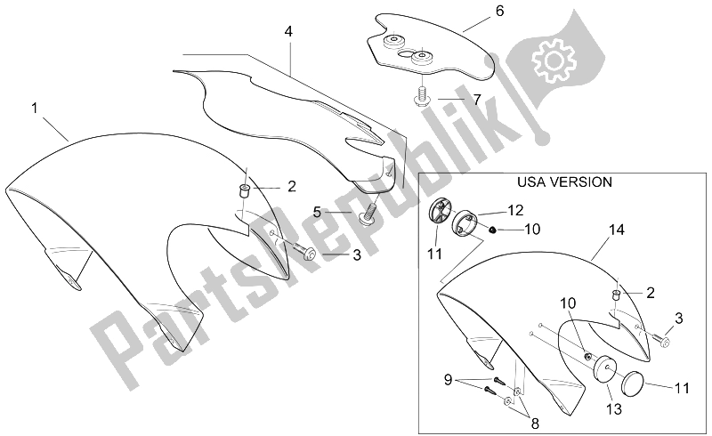 Toutes les pièces pour le Corps Avant V du Aprilia SR 50 H2O 1997