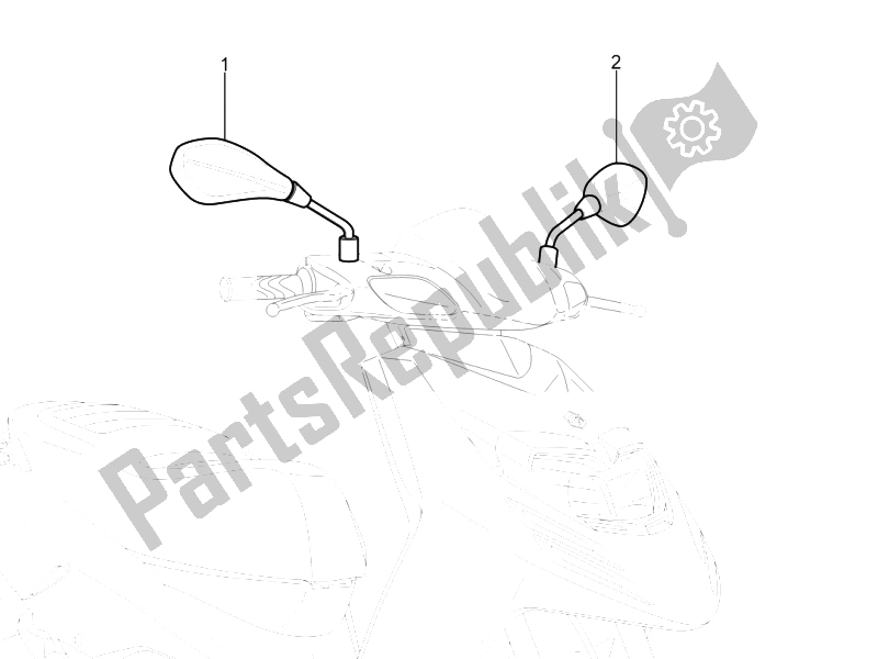 Toutes les pièces pour le Miroir (s) De Conduite du Aprilia SR Motard 50 2T E3 2012