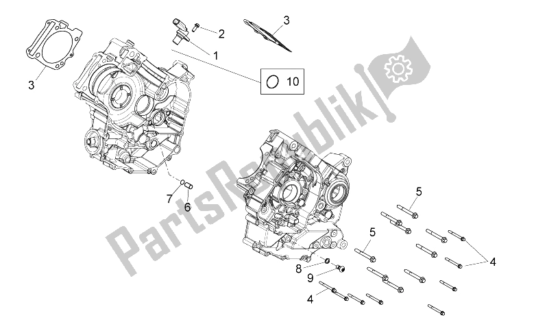All parts for the Crankcases Ii of the Aprilia Dorsoduro 750 ABS USA 2015