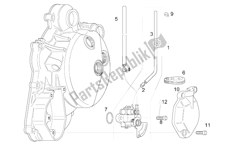 All parts for the Oil Pump of the Aprilia RS 125 ENG 122 CC 1996