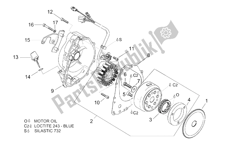 Todas as partes de Unidade De Ignição do Aprilia Leonardo 125 150 ST 2001