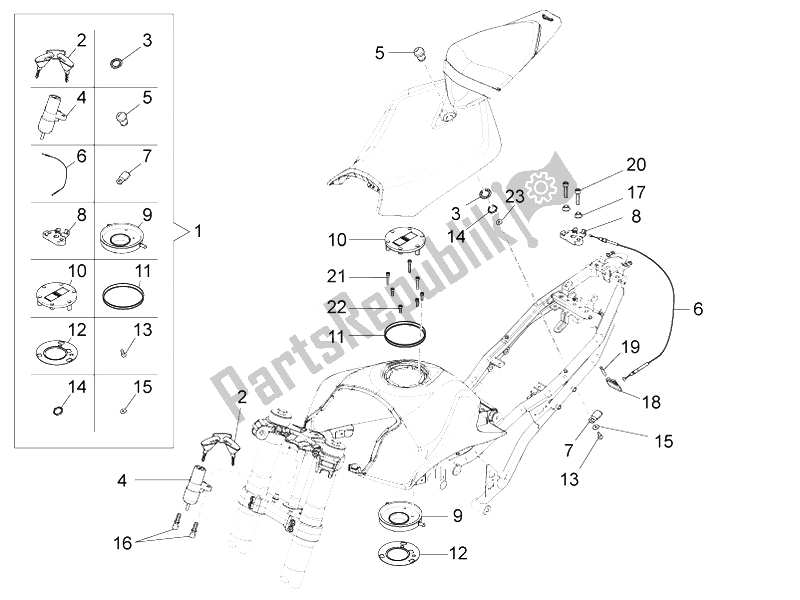 Toutes les pièces pour le Serrures du Aprilia RS4 125 4T 2014