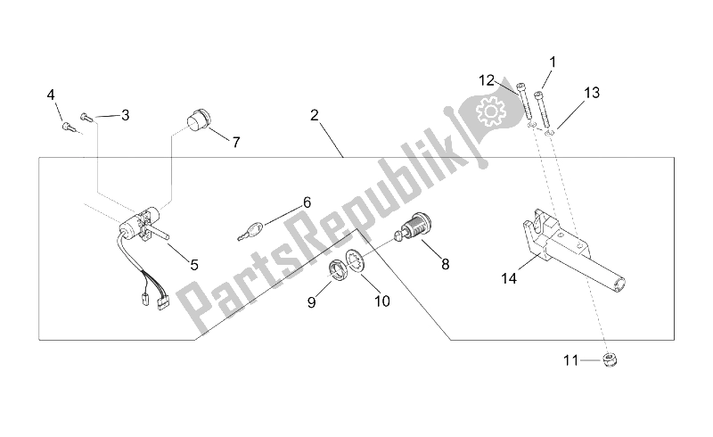 Alle Teile für das Hardware-kit Verriegeln des Aprilia Scarabeo 50 2T ENG Minarelli 1999