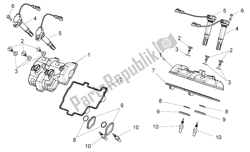 Alle Teile für das Ventildeckel des Aprilia RSV4 Aprc R ABS 1000 2013