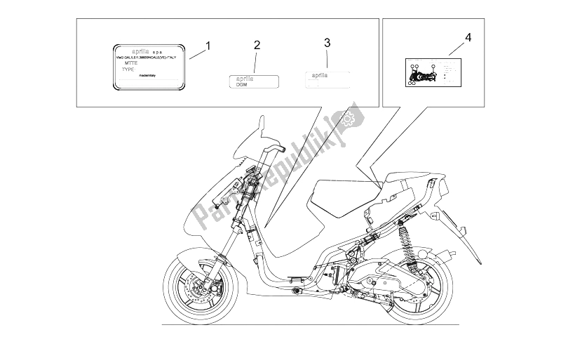 Tutte le parti per il Set Di Piatti del Aprilia SR 50 H2O 1997