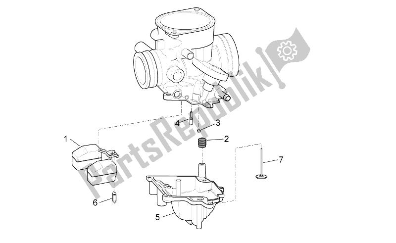 All parts for the Carburettor Iii of the Aprilia Scarabeo 100 4T E3 2014