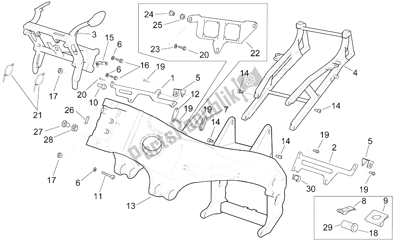 Toutes les pièces pour le Cadre I du Aprilia RSV Mille SP 1000 1999